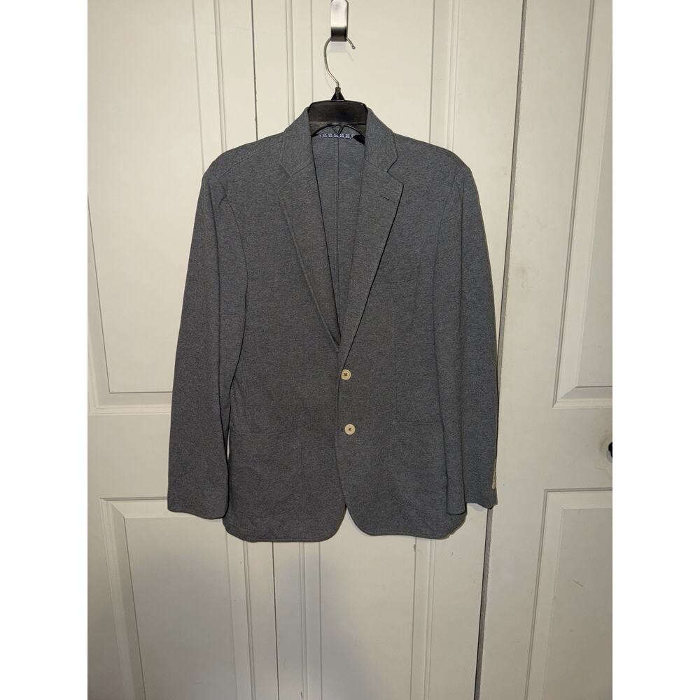 Hackett London Gray Piquet Men’s Blazer Jacket Size 48R 48 R Cotton Summer
